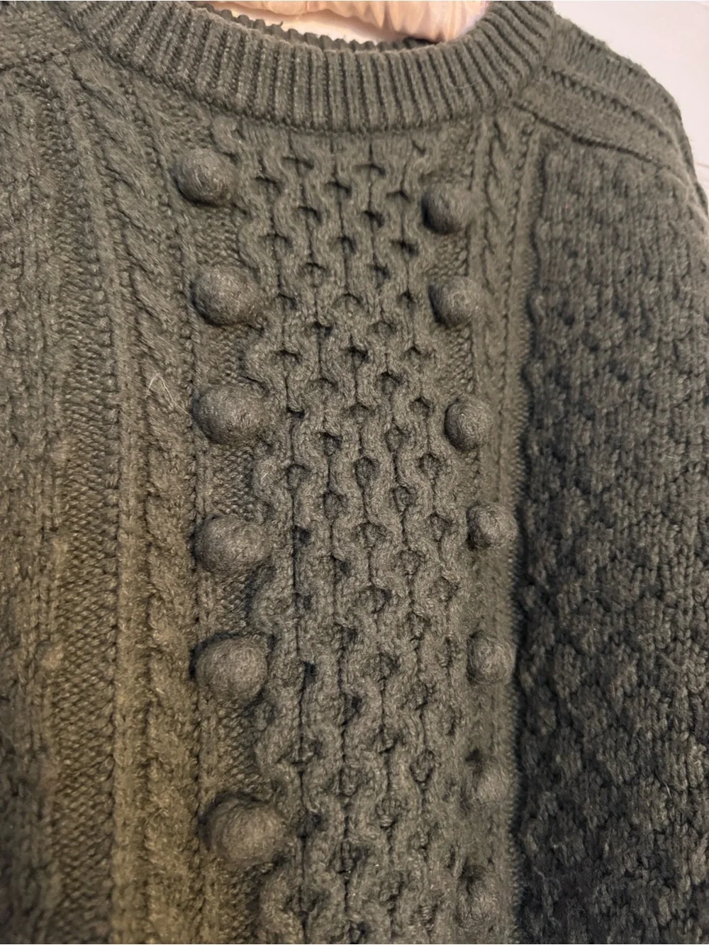 J. Crew Olive Green Cable Knit Women's Sweater